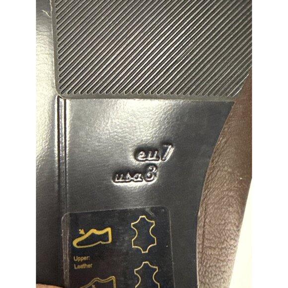 Bally Suisse Men's Loafer Logo Calf Leather Brown Slip On Block Heel Size 8 NEW - Picture 12 of 14